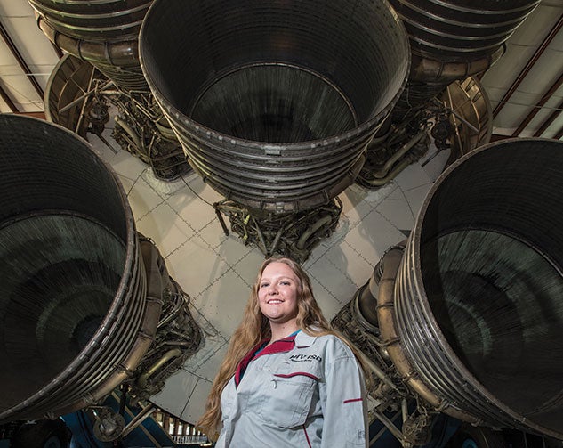Amanda Humphrey at Johnson Space Center. Photo by Tommy LaVergne