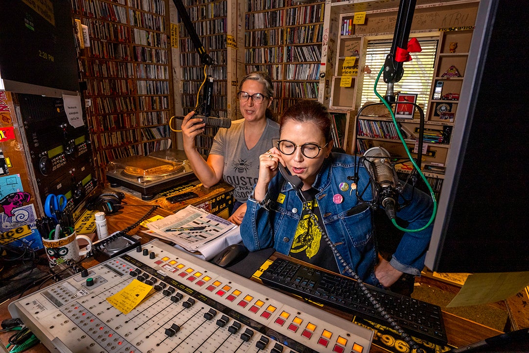 Community DJs Nicole Buergers and Ashley Turner host the show “Afternoon Delight.” 