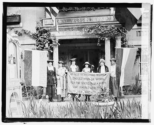 Elizabeth Kalb (far right) with officers of the National Woman’s Party at the Washington Headquarters in June, 1920 before leaving for the Chicago Convention to take charge of the suffrage attack on the Convention of the Republican Party. Photo from the National Photo Company Collection / Library of Congress