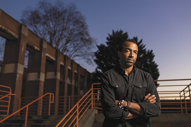 Mark Little photographed at the Hayti Heritage Center in Durham, North Carolina. Located on the site of the historic St. Joseph’s African Methodist Episcopal Church in the storied Hayti neighborhood, the center served as the opening venue for the 2019 Black Communities conference co-founded by Little.