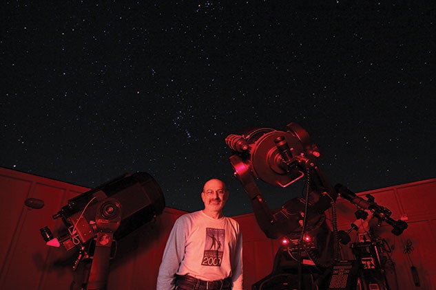 Fienberg at his New Hampshire observatory. Photo by Rick Fienberg