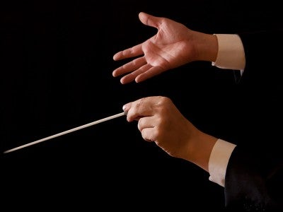 Conductor hands and baton