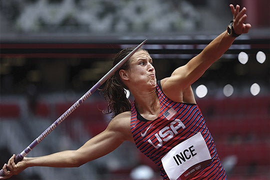 Photo of Ariana Ince throwing Javelin,  Photo by Getty Images