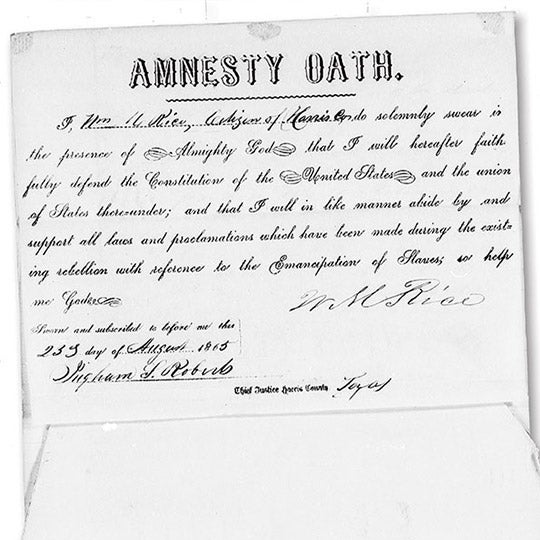 An Oath of Amnesty from 1865
