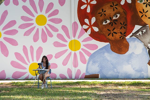 Jasmine Zelaya’s mural, “Detroit Red”