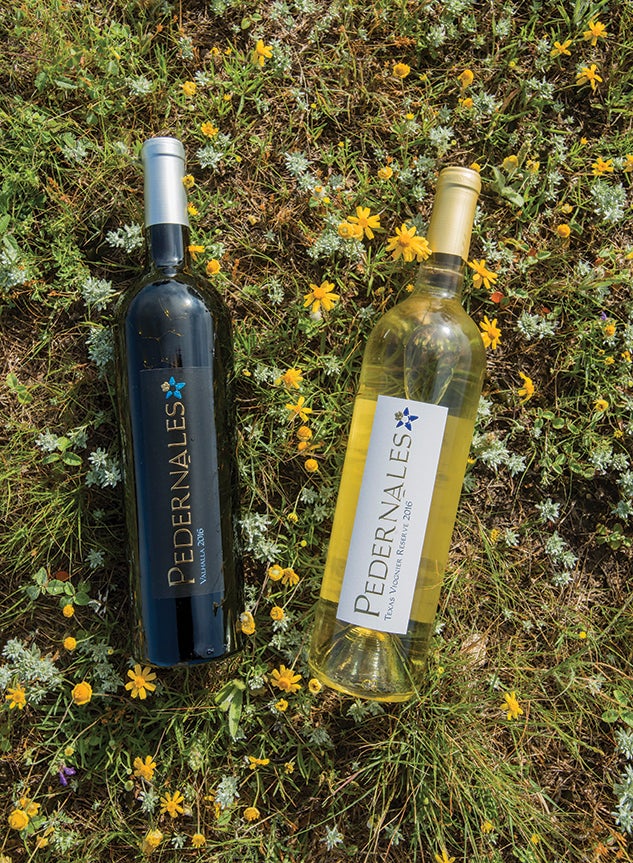 The Pedernales Valhalla (left) and Texas Viognier Reserve (right). Photo by Tommy LaVergne