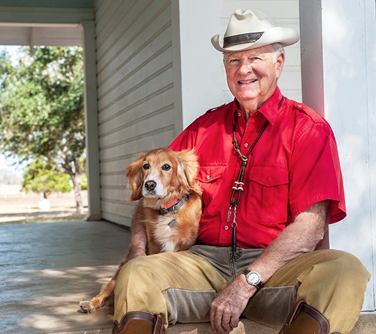 2009: One of my favorite portraits of James A. Baker III was taken with his beloved, but aging, quail hunting dog at Rancho de Las Palmas. [MOU2] We had to delay the photo for a few minutes so that Baker could call Nancy Reagan on “Ronnie’s” birthday. I distinctly remember him putting his hand on my shoulder, looking me in the eye and apologizing for the delay. This moving gesture made him a real person in my eyes. Another thing that had a profound effect on me was watching this lifelong Republican walking the fields with his buddy Charles Duncan Jr., a lifelong Democrat. On the drive back from Falfurrias to Sugar Land, I had several hours to ponder this, and I concluded that their generation didn’t let politics stand in the way of friendship. 