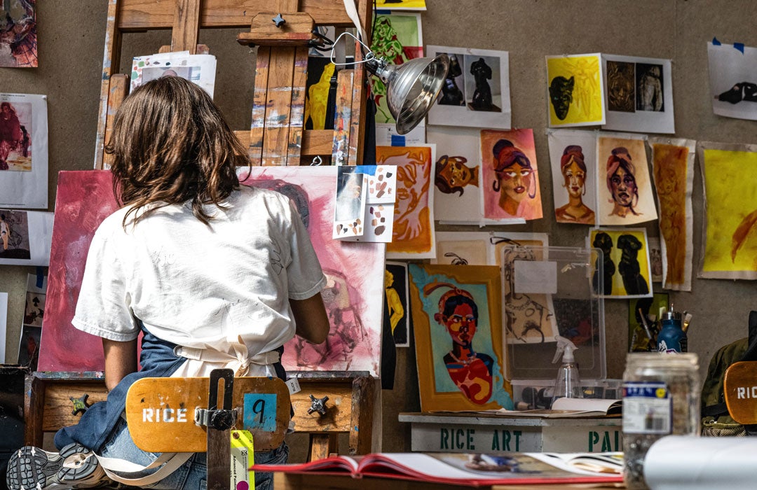 Photo of student painting