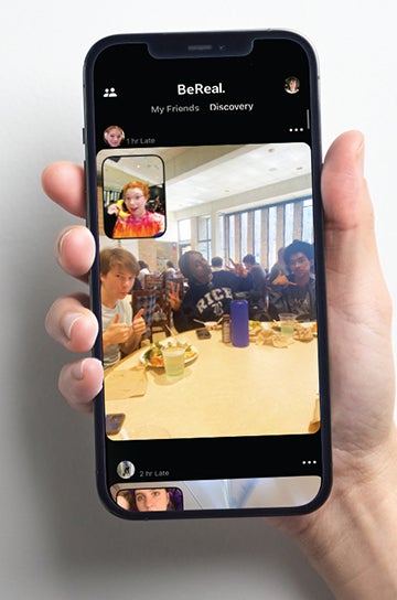 The BeReal app on a smartphone