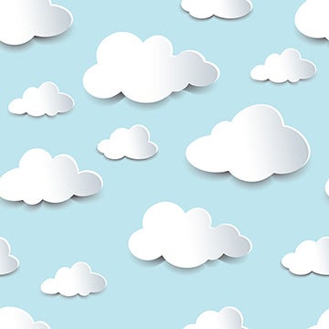 Paper cutout clouds