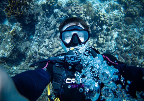 Photo of Rusty scuba diving