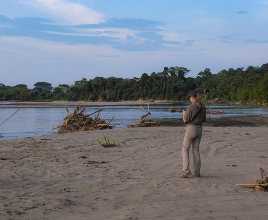 Photo of Alejandra Osejo Varona near the Magdalena river