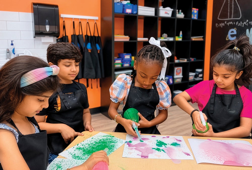 Photo of children making crafts