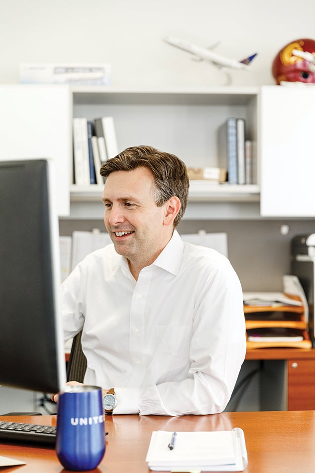 Josh Earnest in his Chicago office. Photo by Sarah Stathas