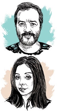 An illustration of Juan José Castellón and Amna Ansari