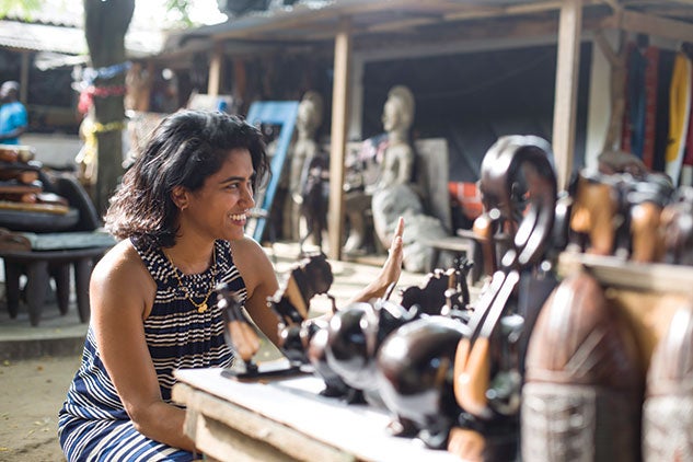 Chethana Biliyar at the CAVA artisanal market in the Marcory neighborhood of Abidjan. Photo by Abbas Makke