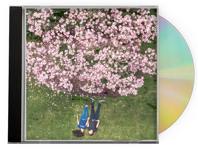 Album cover shows two people lying down together under a flowering tree.