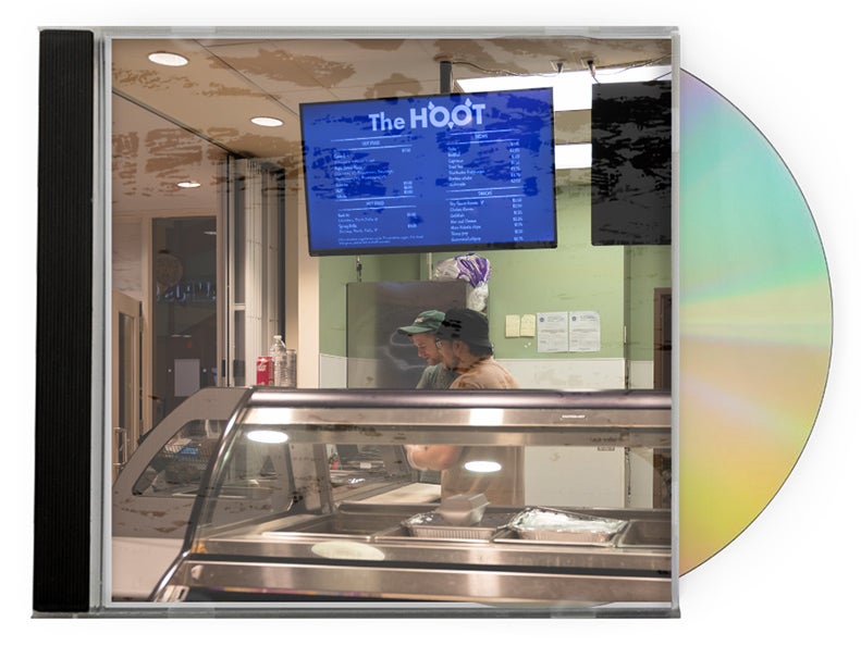 Album cover shows the ordering area and menu screen for the Hoot.