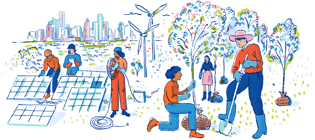 Illustration of sustainable future practices