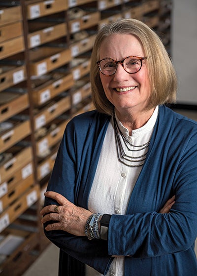 Rice archaeologist and Herbert S. Autrey Professor of Anthropology Susan McIntosh in her office in February, 2022