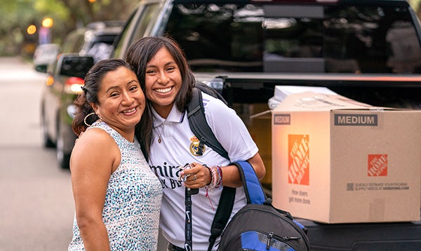 A mother and daughter on move-in day
