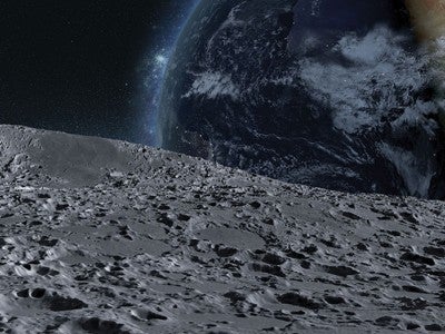 A view of earth from the moon