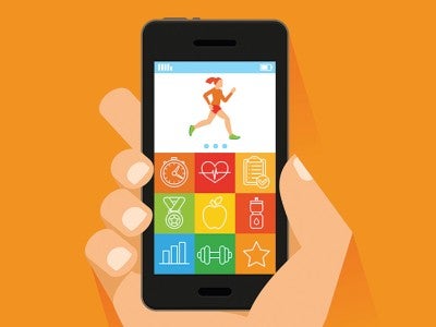Health app on phone illustration