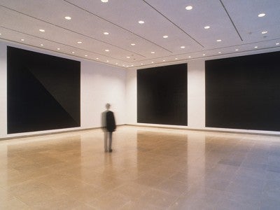Sol LeWitt, “Glossy and Flat Black Squares (Wall Drawing #813),” 1997;