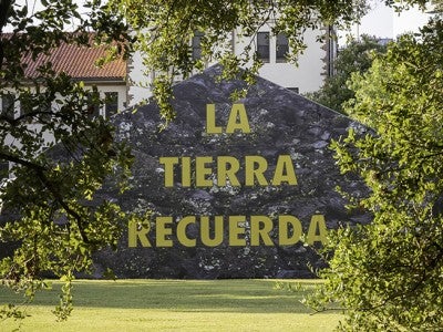 Lorena Molina's “La Tierra Recuerda” (The Land Remembers) is a depiction of lava fields in El Playon