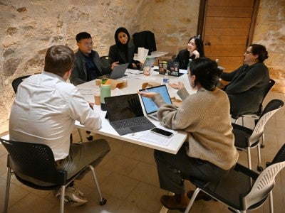 Photo of students collaborating at Rice's Global Paris Center
