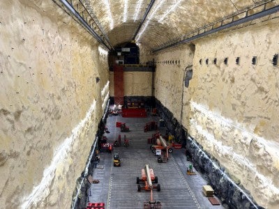 Photo of massive underground cavern being prepared for the Deep Underground Neutrino Experiment (DUNE) 