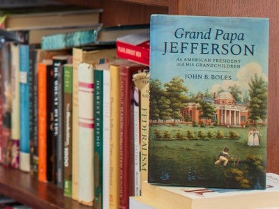Photo of the book "Grand Papa Jefferson" in John Boles's office